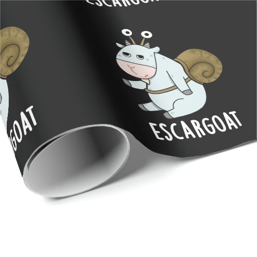 Papier Cadeau Escar-chèvre Funny French Snail Pun Dark BG (Coin rond)