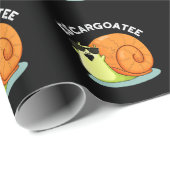 Papier Cadeau Escargoate Funny Snail Escargot Pun Dark BG (Coin rond)