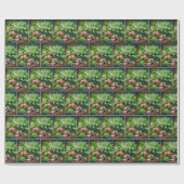 Papier Cadeau Escargot mignon avec Lily de la Vallée Fleurs (Plat)