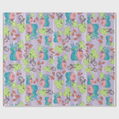 Papier Cadeau Escargots Et Oiseaux De Course (Plat)