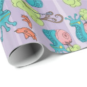 Papier Cadeau Escargots Et Oiseaux De Course (Coin rond)