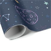 Papier Cadeau Espace (Coin rond)