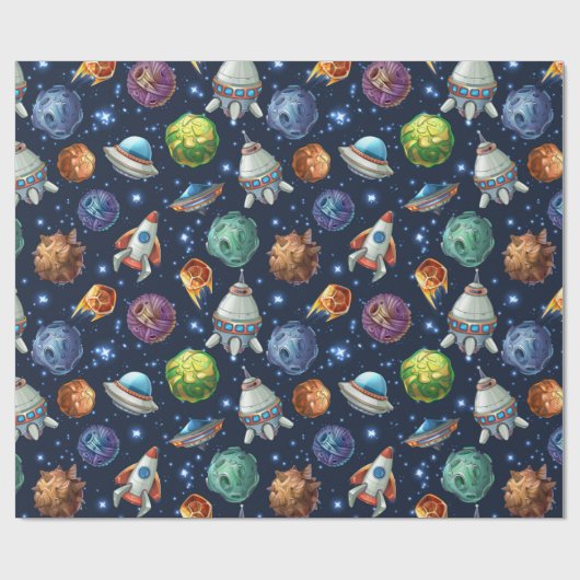 Papier Cadeau Espace (Plat)