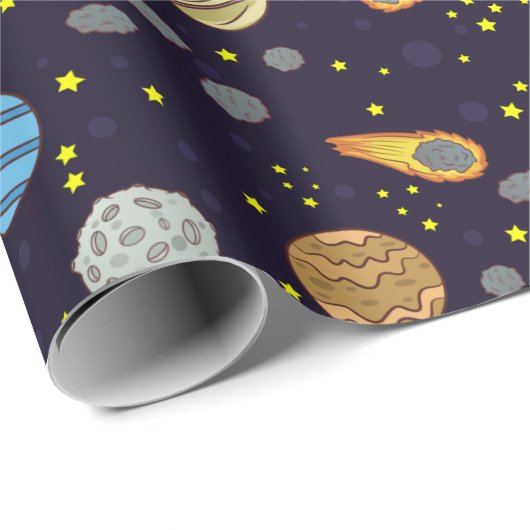 Papier Cadeau Espace (Coin rond)