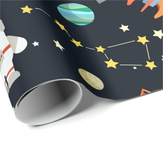 Papier Cadeau Espace (Coin rond)