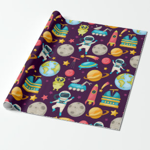 Papier Cadeau Espace/Aliens