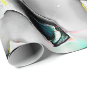 Papier Cadeau Espace. Arrière - plan blanc brillant. Photo de l' (Coin rond)