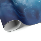 Papier Cadeau Espace ciel nocturne avec nuage et étoile, nuit, b (Coin rond)