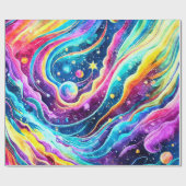 PAPIER CADEAU ESPACE COSMIQUE | CONCEPTION DE GALAXIE (Plat)