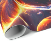 Papier Cadeau Espace d'eau de feu (Coin rond)