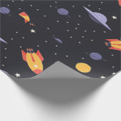 Papier Cadeau Espace et roquettes (Coin)