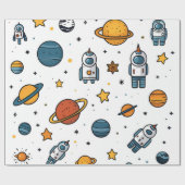 Papier Cadeau Espace extérieur (Plat)