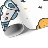 Papier Cadeau Espace extérieur (Coin rond)