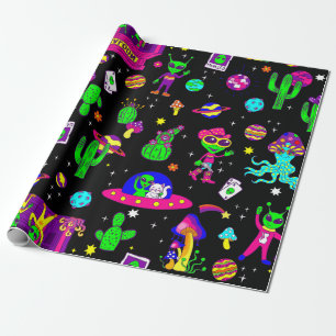 Papier Cadeau espace extra-atmosphérique disco extraterrestre uf