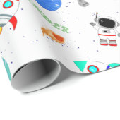 Papier Cadeau Espace personnalisé blanc (Coin rond)