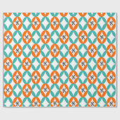 Papier Cadeau Espace positif et négatif - Orange et Turquoise (Plat)