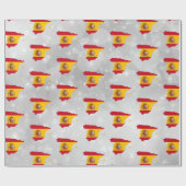 Papier Cadeau Espagne Espagnol Carte Drapeau Papier d'enveloppem (Plat)