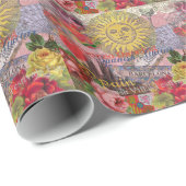 Papier Cadeau Espagne Sunshine Espagnol Travel Art (Coin rond)