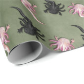 Papier Cadeau Espèce de Black and White Axolotls (Coin rond)