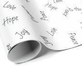 Papier Cadeau Espoir, paix, joie et amour (Coin rond)