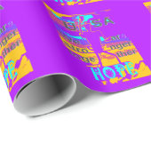 Papier Cadeau Espoir psychédélique aux Etats-Unis : Neon Unity A (Coin rond)