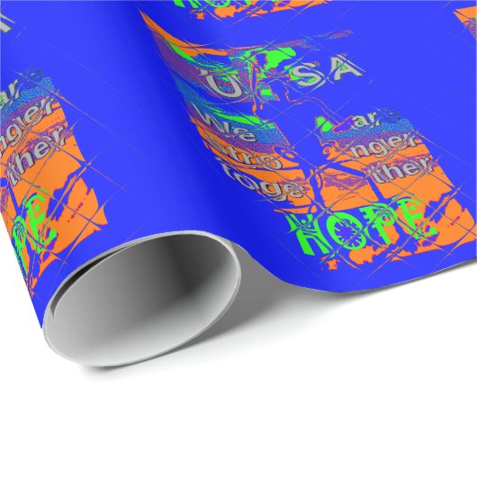 Papier Cadeau Espoir psychédélique des Etats-Unis : Art Blue Uni (Coin rond)