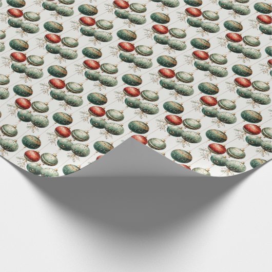 Papier Cadeau Esprit À feuillage persistant doré : Vert, Rouge e (Coin)