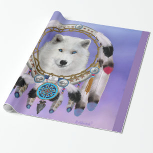 Papier Cadeau Esprit de loup indien natif