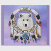 Papier Cadeau Esprit indien indigène de loup (Plat)