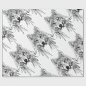 Papier Cadeau Esprit tribal de loup (Plat)