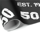 Papier Cadeau Est. 1969 50ème Anniversaire Pour Hommes (Coin rond)