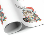 Papier Cadeau Est-Ce Que Ce Jolly Assez Grumpy Chat Feux de Noël (Coin rond)