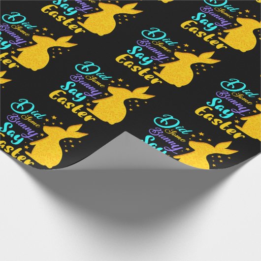 Papier Cadeau Est-Ce Qu'Un Lapin A Dit Pâques (Coin)