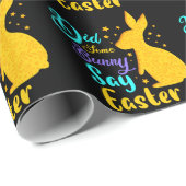 Papier Cadeau Est-Ce Qu'Un Lapin A Dit Pâques (Coin rond)