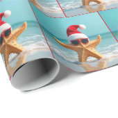 Papier Cadeau Éstarfish de Noël dans l'eau de mer (Coin rond)
