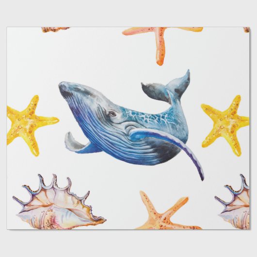 Papier Cadeau Estarfish des Caraïbes motifs sans joint (Plat)