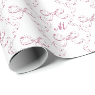 Papier Cadeau Esthétique girly mignonne motif noeud papillon ros