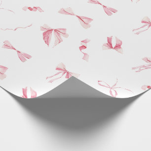 Papier Cadeau Esthétique Rubans Roses Coquette