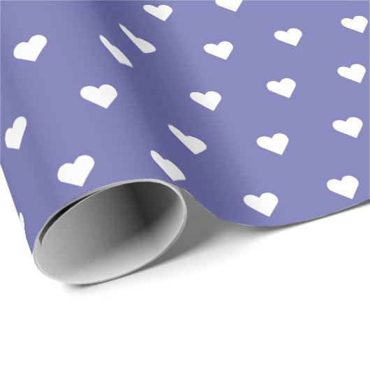 Papier Cadeau et Coeurs blancs (Coin rond)