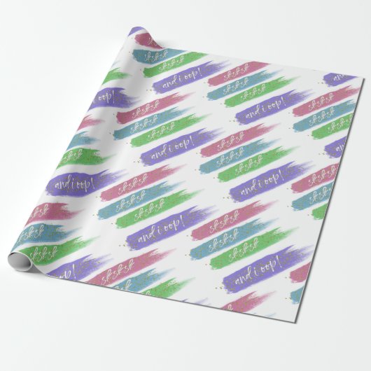 Papier Cadeau Et moi, | sksk brushstrokies girly pastel (Déroulé)