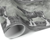 Papier Cadeau Étalon B&W de Clydesdale (Coin rond)
