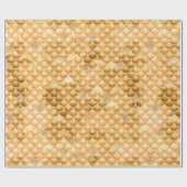 Papier Cadeau Étalons de sirène à look métal or (Plat)