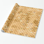 Papier Cadeau Étalons de sirène à look métal or (Déroulé)