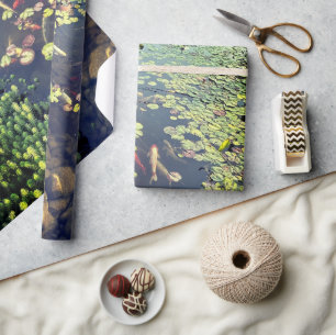 Papier Cadeau Étang de poisson paisible de Koi