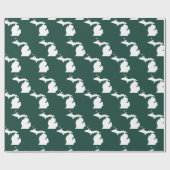 Papier Cadeau État vert des villes du Michigan (Plat)