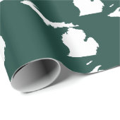 Papier Cadeau État vert des villes du Michigan (Coin rond)