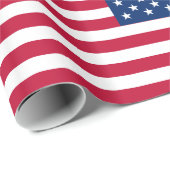 Papier Cadeau États-Unis Drapeau américain étoiles et rayures (Coin rond)