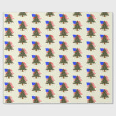 Papier Cadeau États-Unis Drapeau Camouflage Noël (Plat)