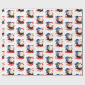 Papier Cadeau États-Unis Drapeau patriotique Eagle Stars (Plat)