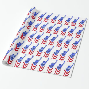 Papier Cadeau États-Unis Drapeau Statue de Liberty Enveloppement